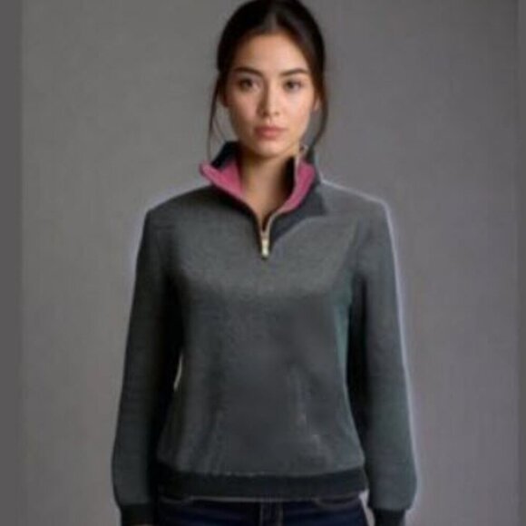 Ted Baker London Grey Wool Zip V neck Sweater Small Medium Fit 3 - Picture 1 of 16